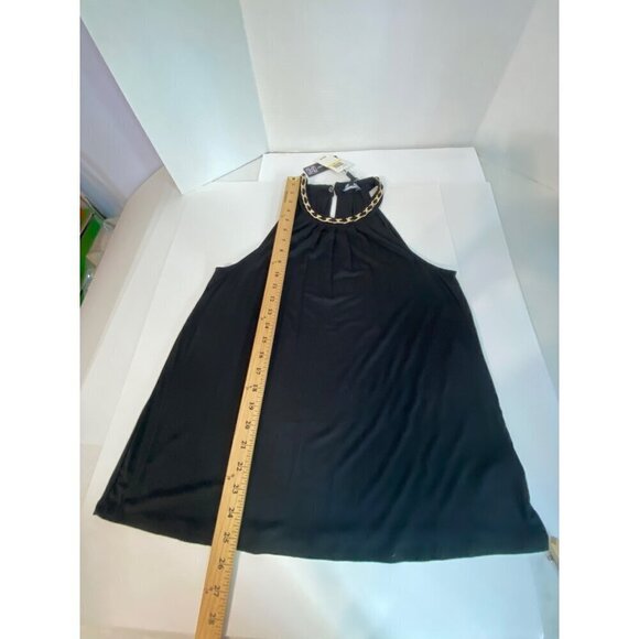 Cable & Gauge Black Knit Top with Gold Chain Round Neckline Women's Medium NWT - Picture 11 of 11